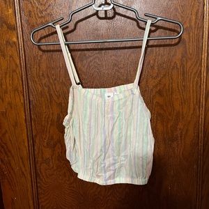 Pastel striped crop top size M